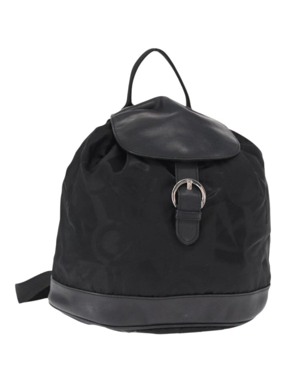 Salvatore Ferragamo Gancini Backpack Nylon Black Silver